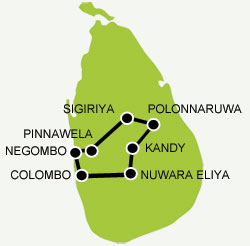 Family Tour Sri Lanka tour map