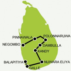 honeymoon-sri-lanka tour map