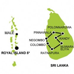 Sri Lanka - Maldives in style tour map