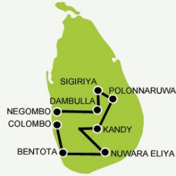 Sri lanka discovery beaches tour map